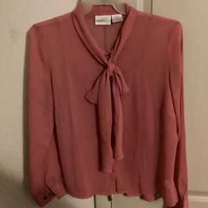 Retro Women ladies Worthington Sz 16 long-sleeve blouse
